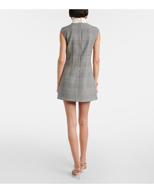 Self-Portrait Gray Prince Of Wales Check Minidress