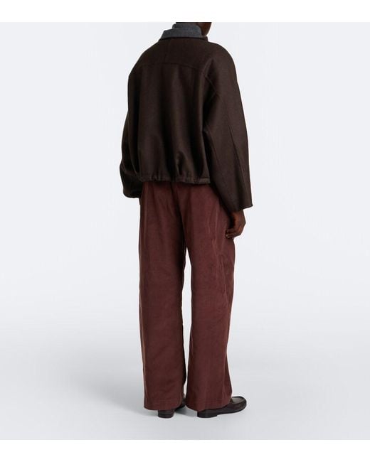 Brunello Cucinelli Red Monili Corduroy Wide-Leg Pants