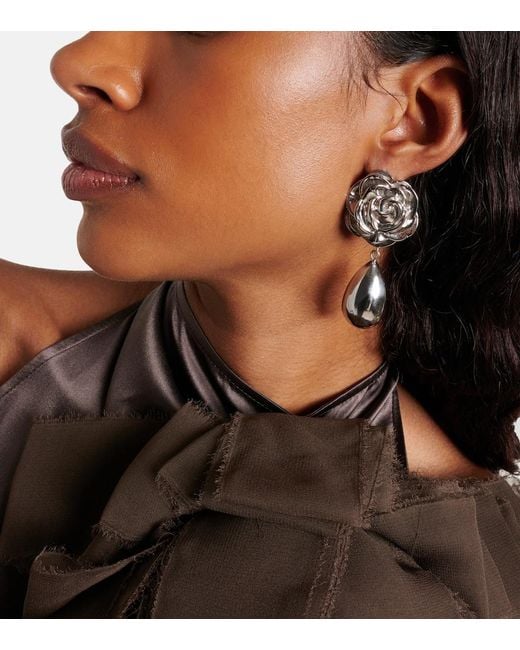 Magda Butrym Metallic Floral Drop Earrings