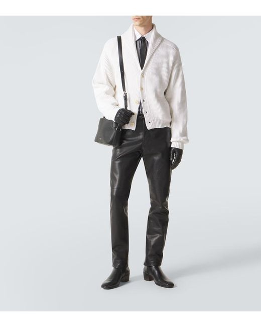 Tom Ford Black Leather Crossbody Bag for men