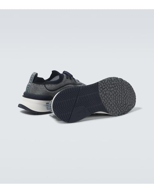 Brunello Cucinelli Sneakers Aus Strick in Blue für Herren