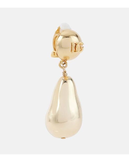 Dolce & Gabbana Metallic Drop Clips Earrings
