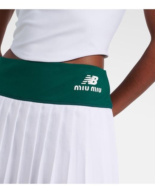 X New Balance Minifalda De Jersey Plisada Miu Miu de color Green