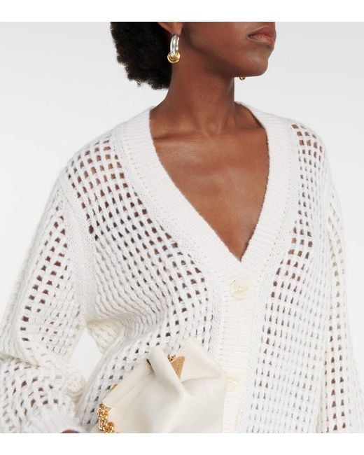 Dorothee Schumacher White Pointelle Wool And Cashmere Cardigan