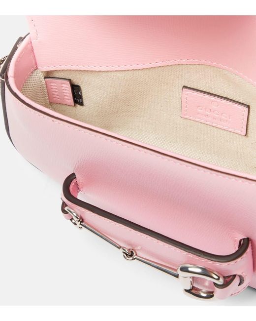 Gucci Pink Horsebit 1955 Leather Shoulder Bag