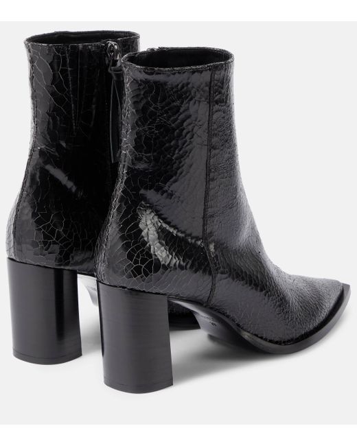 Dorothee Schumacher Black Crackle Edginess Leather Ankle Boots