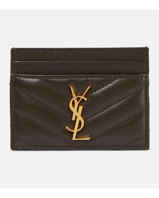 Saint Laurent Black Kartenetui Cassandre Aus Matelasse-Leder