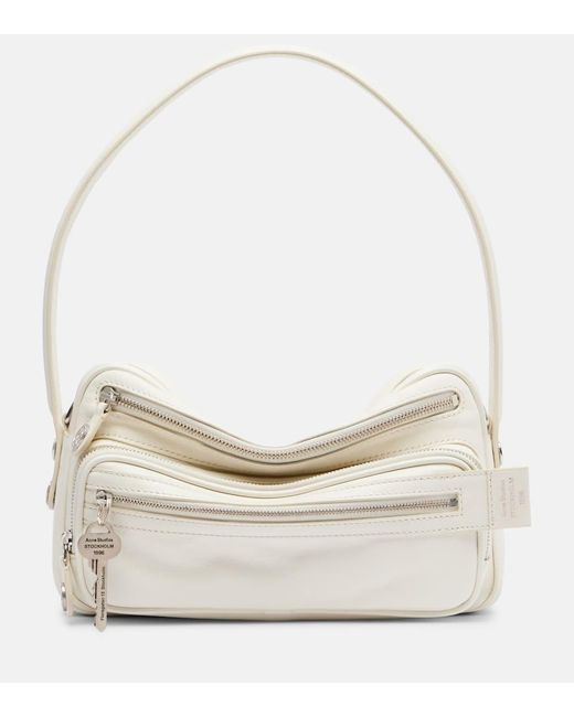 Acne White Camero Mini Leather Shoulder Bag