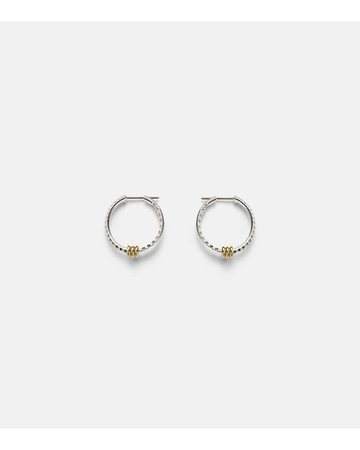 Spinelli Kilcollin White Argo Demi Sterling And 18Kt Hoop Earrings With Diamonds