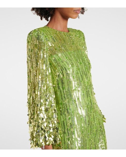 Jenny Packham Green Nymph Sequined Gown