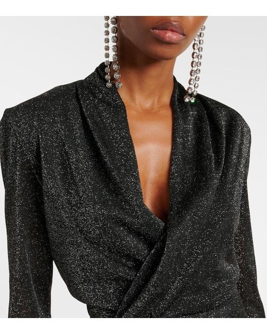 Isabel Marant Black Cinay Lame Wrap Top