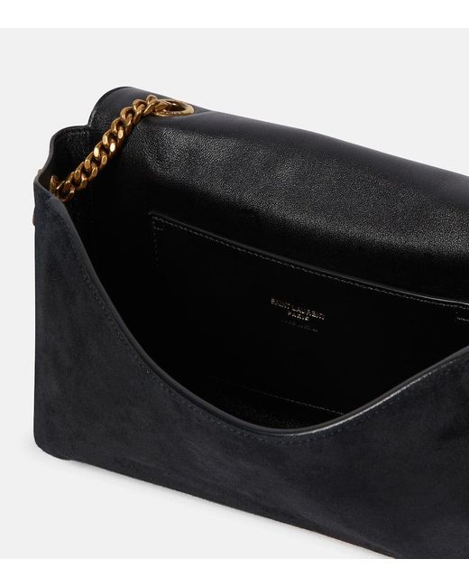 Saint Laurent Kate Small Reversible Suede And Leather Shoulder Bag in Black  | Lyst