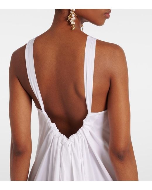 floral a line dress White A-Line With Multi Colored Embellishment 8 / White-Flowers High Neck The skirt showcases cascading Shona Joy - La Dress style:Dress with Bolero