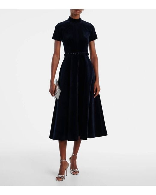 Robe Midi Camilla En Velours De Coton Emilia Wickstead en coloris Black