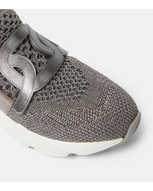 Tod's Gray Sport Run Leather-trimmed Sneakers