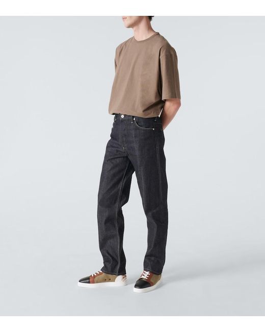 Christian Louboutin Brown Fun Louis Leather-Trimmed Sneakers for men