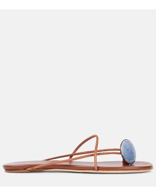 Christopher Esber Brown Doma Embellished Thong Sandals