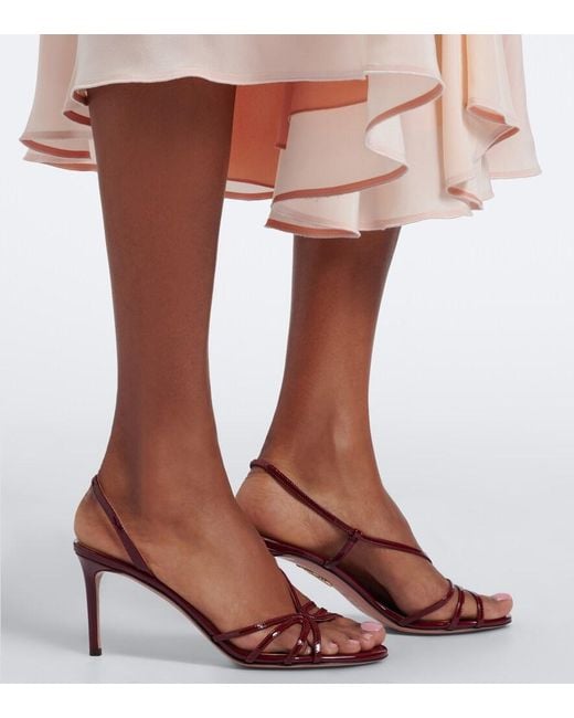 Aquazzura Pink Talk To Me Patent Leather Slingback Sandals