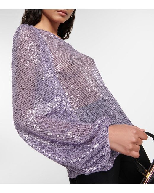 Dorothee Schumacher Purple Sparkling Moment Sequined Blouse