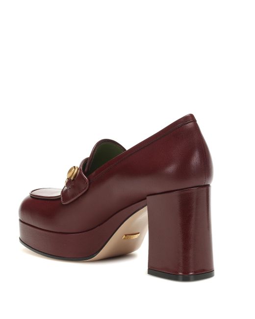 gucci leather loafer pumps