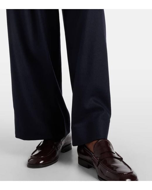 Max Mara Blue Weite Hose Titty Aus Wolle