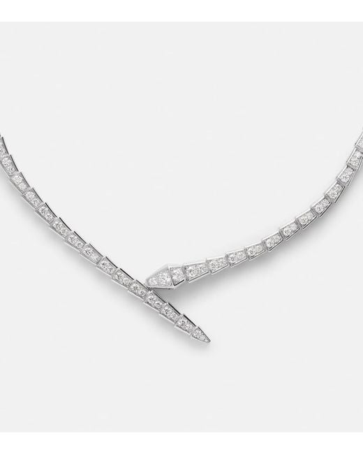 Collar Serpenti Viper De Oro Blanco De 18 Ct Con Diamantes BVLGARI de color White