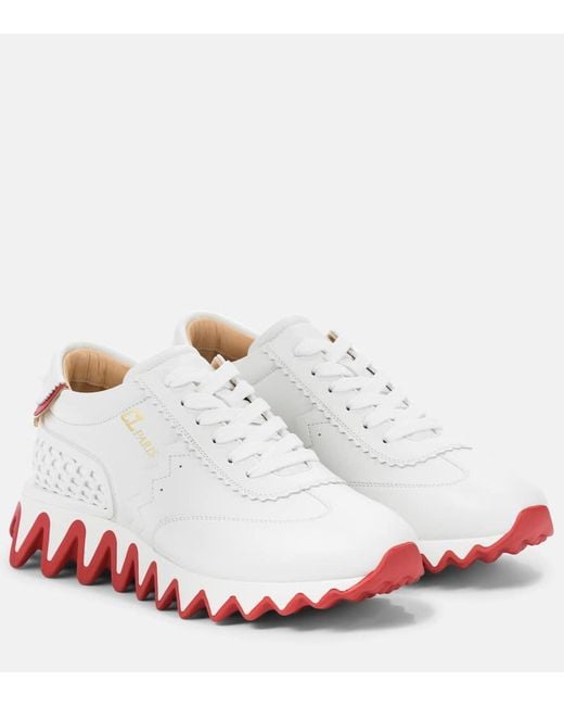 Christian Louboutin Loubi Shark Sneakers Aus Leder Und Stretch-material in White für Herren