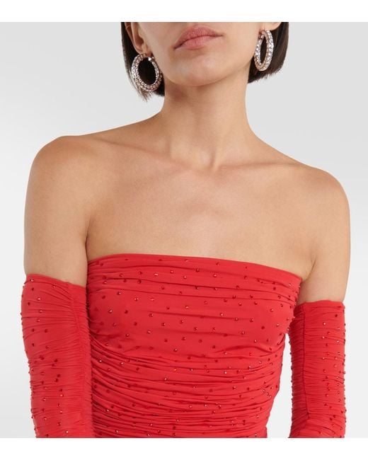 Alex Perry Red Hyland Embellished Jersey Gown