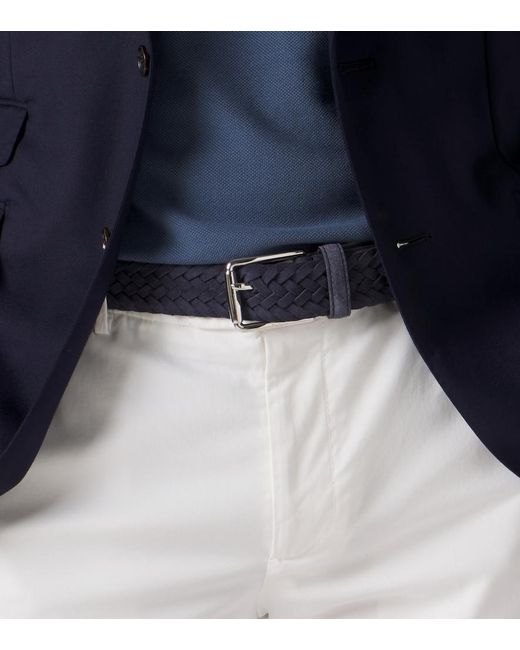 Tod's Blue Braided Suede Belt for men