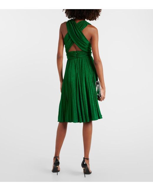 Dolce & Gabbana Green Pleated Minidress