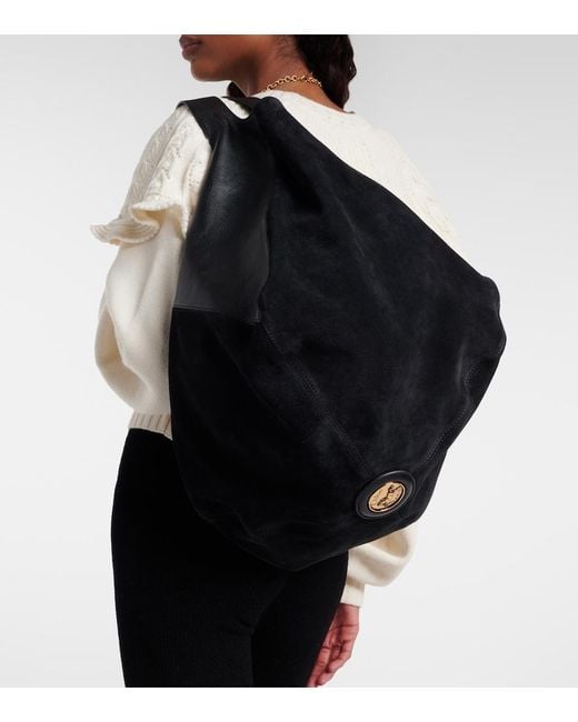 Chloé Black Balloon Medium Leather And Suede Shoulder Bag