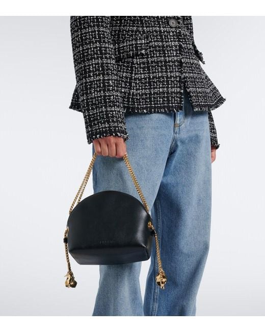 Erdem Black Flora Leather Top-Handle Bag