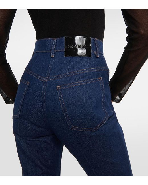 Nina Ricci Blue High-Rise Flared Jeans