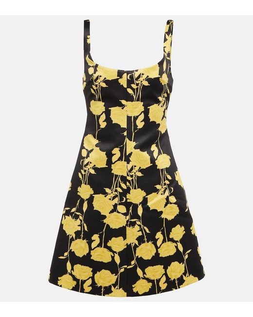 Emilia Wickstead Yellow Talia Floral Taffeta Faille Minidress