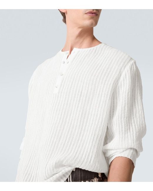 Commas White Striped T-Shirt for men