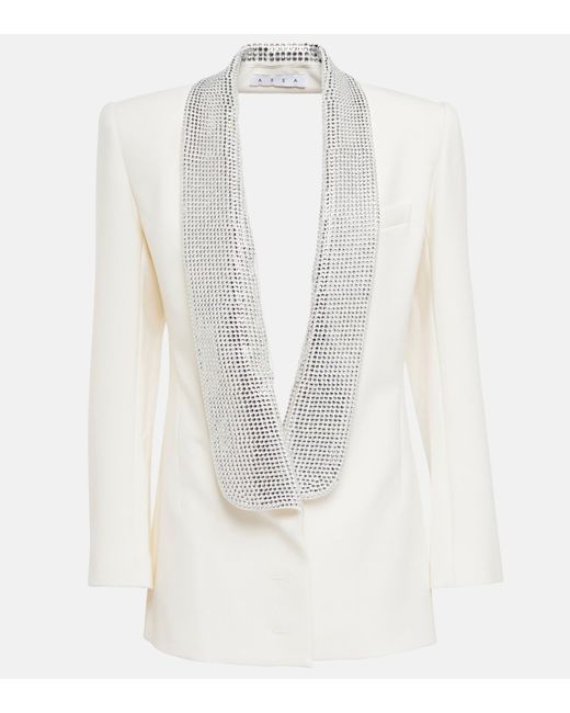 Area Embellished Tuxedo Mini Dress in White Lyst