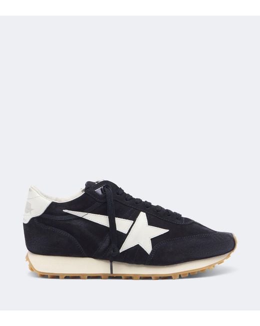 Golden Goose Deluxe Brand Blue Running Marathon Suede Sneakers