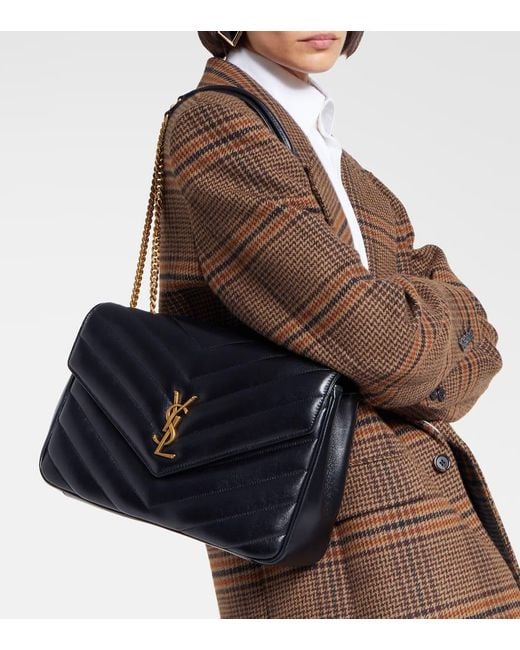 Bolso Al Hombro Loulou Large De Piel Saint Laurent de color Black