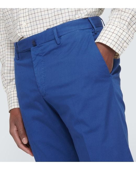 Slowear Blue Cotton-Blend Slim Pants for men