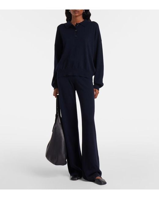 Jardin Des Orangers Blue Wool And Cashmere Polo Sweater