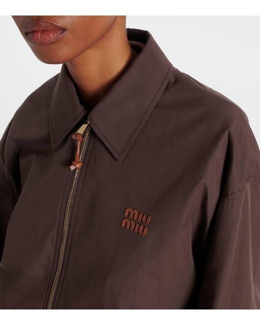 Miu Miu Brown Blouson Aus Einem Baumwollgemisch