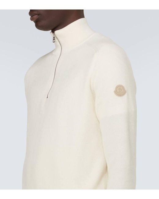 Moncler White Cotton And Cashmere Turtleneck Sweater for men