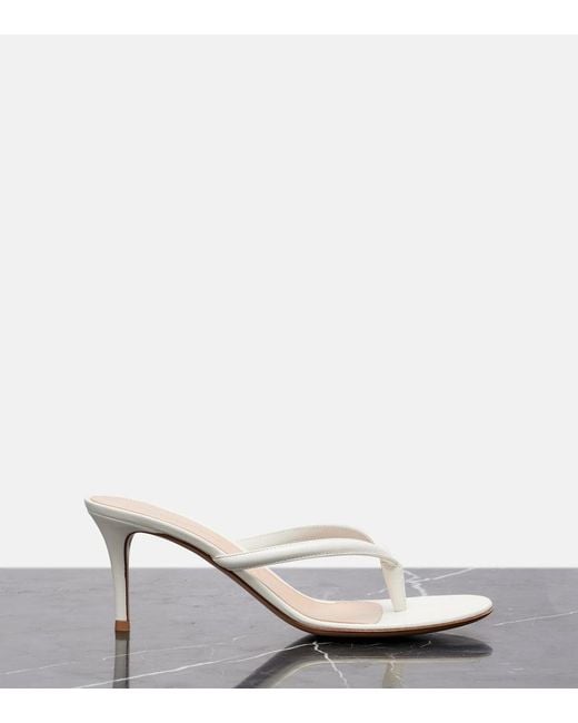 Gianvito Rossi White Calypso 70 Leather Thong Sandals