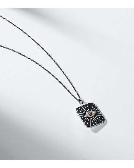 Ileana Makri Metallic Evil Eye Sterling Pendant Necklace With Diamonds for men