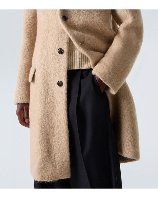 Dries Van Noten Natural Mohair And Wool Coat for men