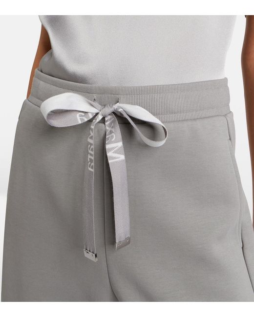 Max Mara Gray Cotton-Blend Wide-Leg Sweatpants