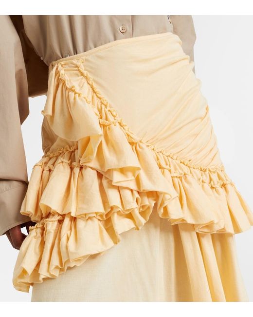 Dries Van Noten Natural Humairah Cotton Midi Skirt