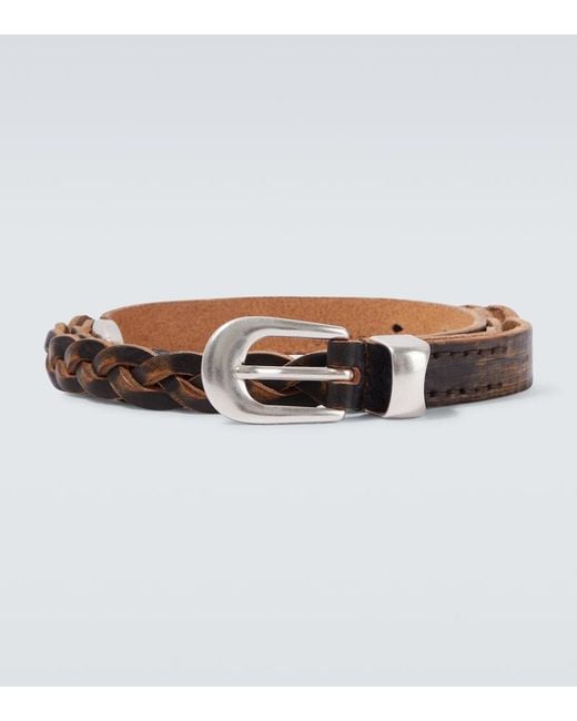 Our Legacy Brown 20Mm Braided Leather Belt for men