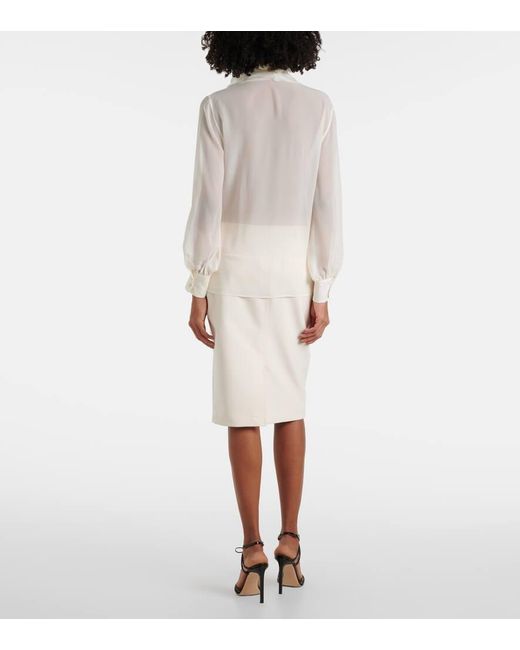 Camicetta Con Volant Plissettata di Tom Ford in White