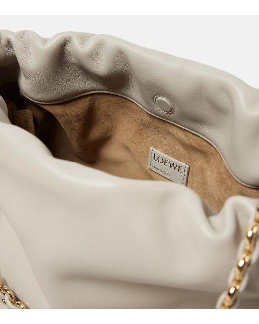 Loewe White Flamenco Medium Leather Shoulder Bag